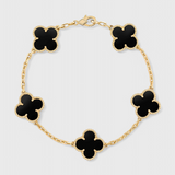 Pulsera Elegante con Diseño de Trébol en Dorado