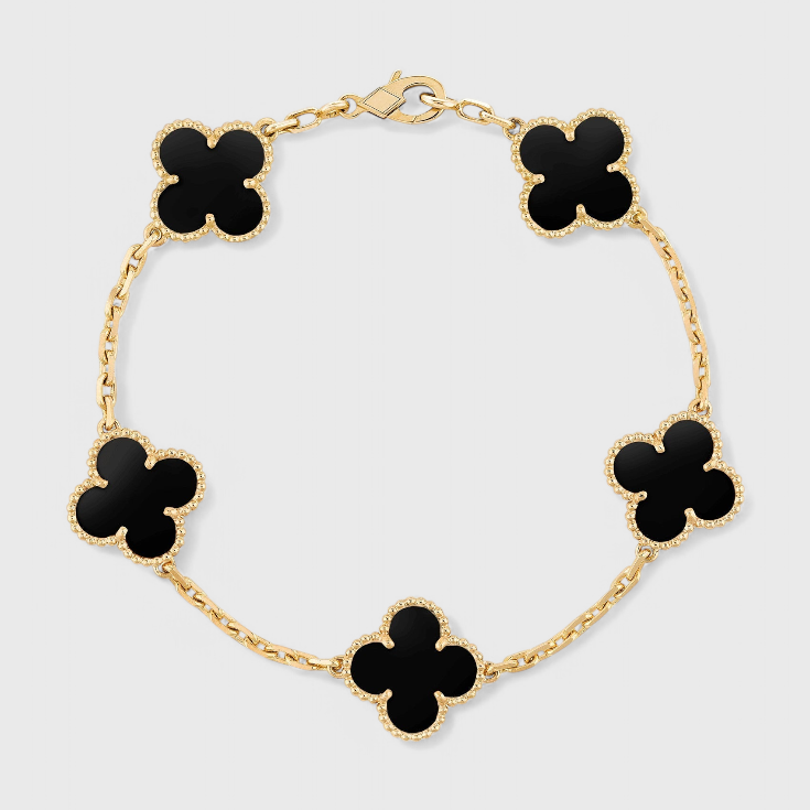 Pulsera Elegante con Diseño de Trébol en Dorado