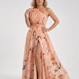 Manios | Vestido Maxi de Un Hombro con Estampado Floral