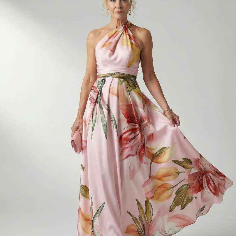 Amiel | Ligero Vestido Maxi con Estampado Floral