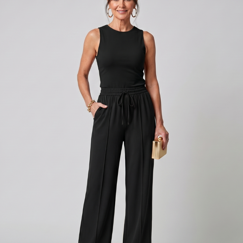 Valencia | Conjunto de Pantalones Anchos Sin Mangas