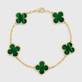 Pulsera Elegante con Diseño de Trébol en Dorado