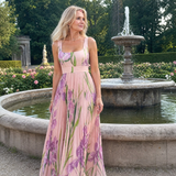 Vimele | Vestido Midi Sin Mangas con Cuello Cuadrado y Pliegues