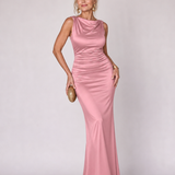Virella | Vestido Maxi Sin Mangas Ajustado con Escote Barco