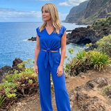 Leonora | Conjunto de Top Corto Sin Mangas con Cuello en V y Pantalones de Pierna Ancha