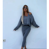 Senna | Conjunto de Top Off-Shoulder y Falda Midi