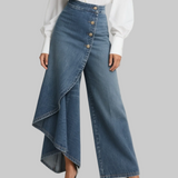 Lada - Pantalones de mezclilla anchos con cierre de botones