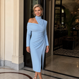 Viano | Vestido Midi Draped de Un Solo Hombro