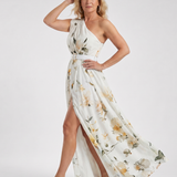 Manios | Vestido Maxi de Un Hombro con Estampado Floral