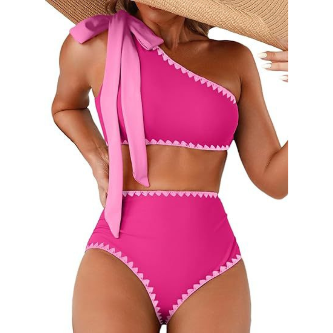 Marit | Bikini de Tiro Alto con Un Solo Hombro