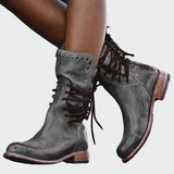 Milica - Botas de cuero con cierre de cordones