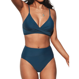 Jodi | Bikini de Corte Alto con Escote en V y Detalles Divertidos