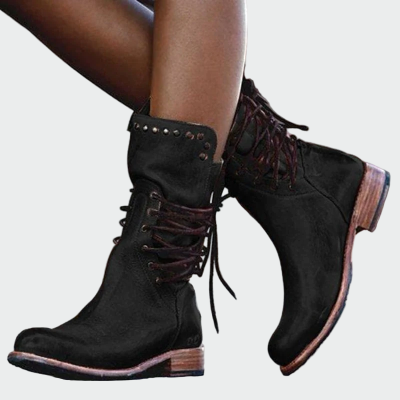 Milica - Botas de cuero con cierre de cordones