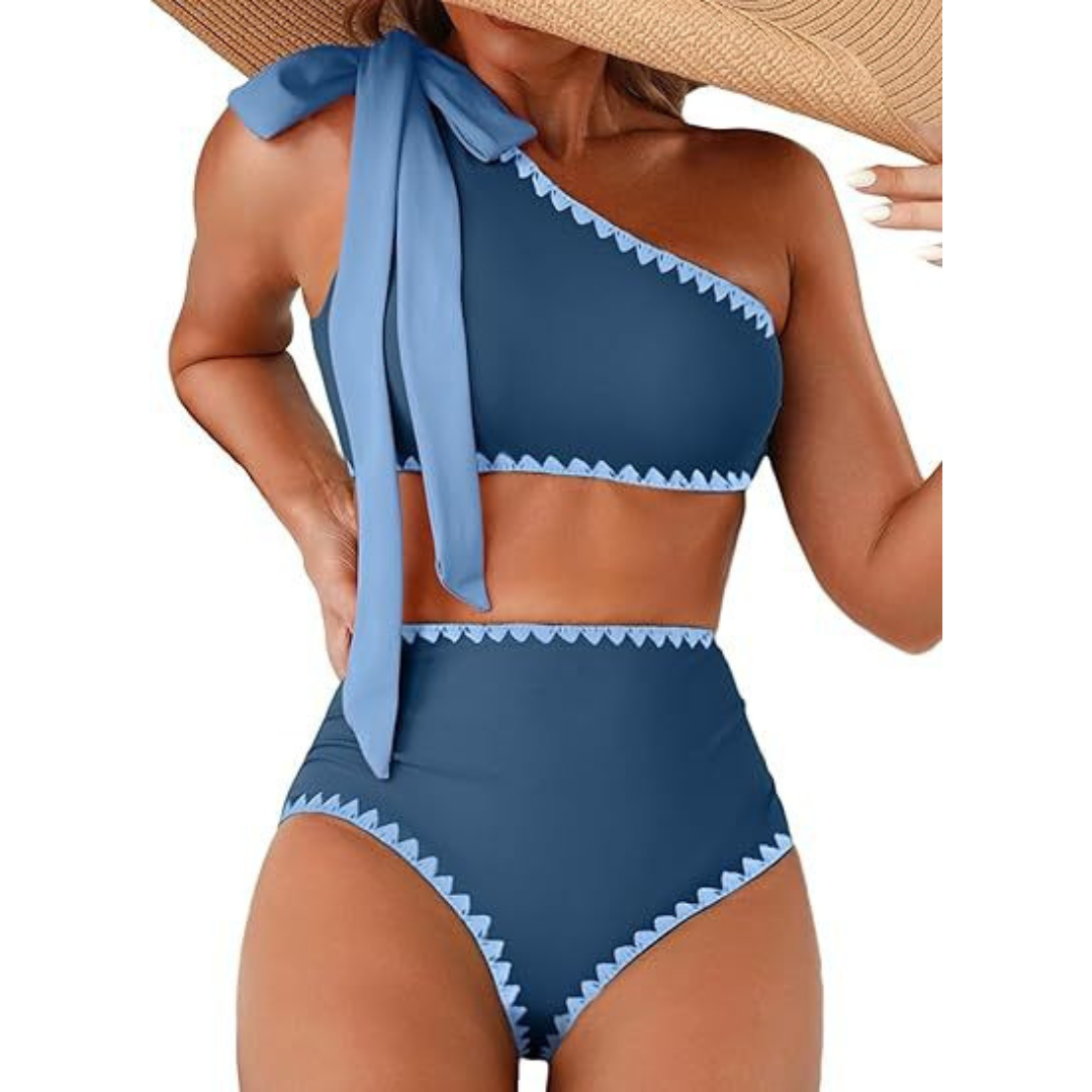 Marit | Bikini de Tiro Alto con Un Solo Hombro