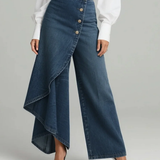 Lada - Pantalones de mezclilla anchos con cierre de botones