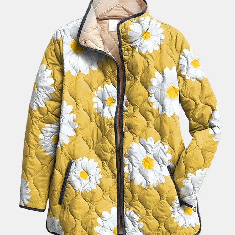 KAIA | Encantadora Chaqueta Acolchada Floral de Estilo Vintage
