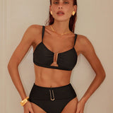Anne | Bikini con detalle en forma de U dorada