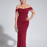 Wesel | Vestido Midi Ceñido con Hombros al Descubierto