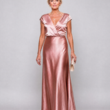 Samouse | Vestido Maxi con Cuerpo Envolvente y Mangas Cortas