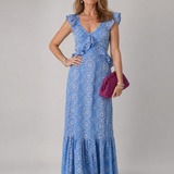 Alure | Vestido midi sin mangas con volantes decorativos