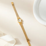 Iva® - Reloj dorado con pulsera entrelazada