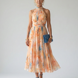 Elin | Suave Vestido Midi con Cuello Halter