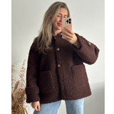 Alice™ | Chaqueta de Teddy en Color Marrón
