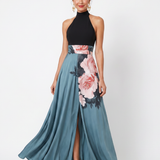 Olympas | Vestido Maxi Floral con Top Halter