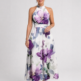 Omego | Vestido Midi Flowy con Cuello Halter de Suave Caída