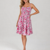 Rosabelle | Vestido Floral de Longitud a la Rodilla con Tirantes de Espagueti