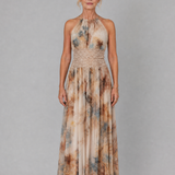 Elavenue | Maxi Vestido de Encaje con Cuello Halter