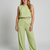 Otilia | Conjunto de Pantalones de Pierna Ancha con Cintura Elástica y Top Sin Mangas