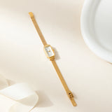 Elena® - Reloj dorado de esfera rectangular