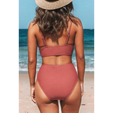 Jodi | Bikini de Corte Alto con Escote en V y Detalles Divertidos