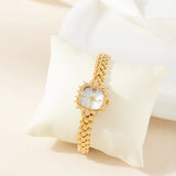 Lana® - Reloj dorado con cristales y pulsera entrelazada