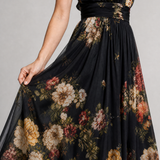 Sior | Vestido Midi Floral con Cuello Halter