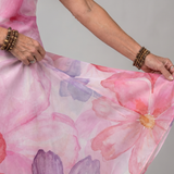 Nemen | Vestido Midi Sin Mangas con Estampado de Flores Acuareladas
