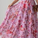 Nori | Vestido Maxi Floral con Escote Halter y Cuerpo Ajustado
