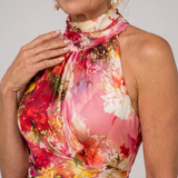 Elisabetta | Maxi Vestido Floral con Cuello Halter