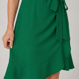 Ruosa | Mini Vestido con Mangas Cortas Abullonadas y Lazo Lateral