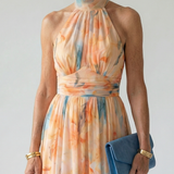 Elin | Suave Vestido Midi con Cuello Halter