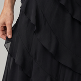 Riper | Maxi Vestido con Tirantes de Espagueti y Capas con Volantes
