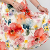 Corinne | Vestido Midi de Manga Corta con Diseño Floral
