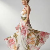 Amiel | Ligero Vestido Maxi con Estampado Floral