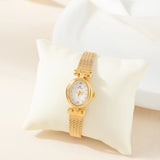 Iva® - Reloj dorado con pulsera entrelazada