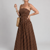 Sorien | Vestido Midi Sin Mangas con Estampado de Lunares