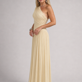 Evadra | Vestido Maxi con Cuerpo Drapado de Un Solo Hombro