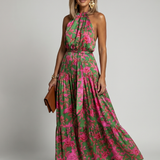 Rowen | Vestido Midi con Cuello Halter y Drapado
