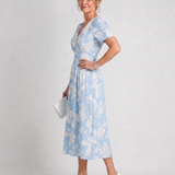Marion | Vestido Midi de Manga Corta con Diseño Floral