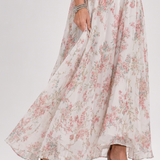 Guinevere | Vestido Midi con Falda Fluida y Estampado Floral